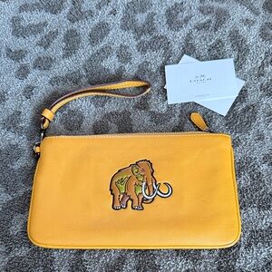 Coach Yellow Wristlet with Mammoth Design